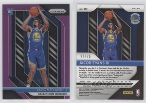 2018-19 Panini Prizm Purple Prizm /75 Jacob Evans III #212 Rookie RC