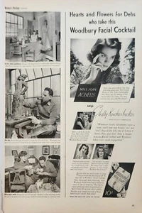 Sapone viso Woodbury 1940 pubblicità vintage cuori e fiori per Deb - Foto 1 di 1