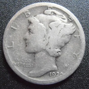 1920 D Mercury Silver Dime (20DUM2) - Picture 1 of 3