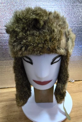 Sombrero trampero Mad Bomber caqui verde y piel de conejo Elmer Fudd con orejeras Foto 1 de 4
