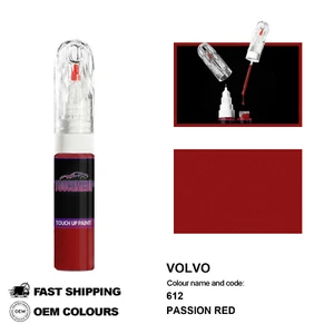 FOR VOLVO PASSION RED 612 Touch Up Paint Pen Brush Fix Kit Scratch Chip Set Mark - Picture 1 of 8