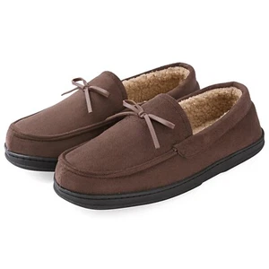 Mens Moccasin Slippers Memory Foam Comfortable Cozy House Shoes Indoor Outdoor - Picture 1 of 17