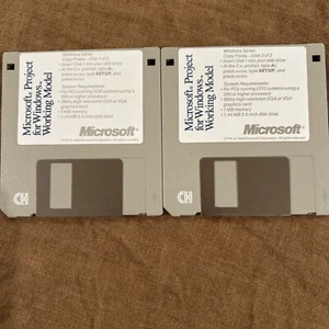Microsoft Project For Windows Working Model 1990 3.5” Floppy Disks - Picture 1 of 3