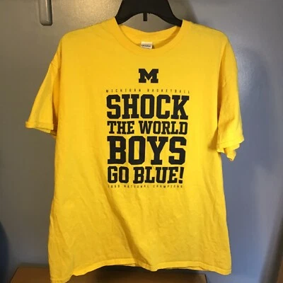 Michigan Basketball XL “SHOCK THE WORLD BOYS” Go Blue!-1989 National Champs - Image 1 of 4