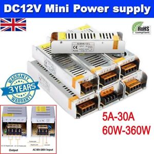 AC 230V- DC 12V Power Supply 60W - 360W Slim LED Transformer for LED Strip Light