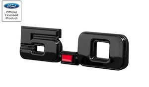 1979-1993 Ford Mustang Black 5.0 5.0L Fender Sides Emblem Logo Red Dot NEW - Picture 1 of 1