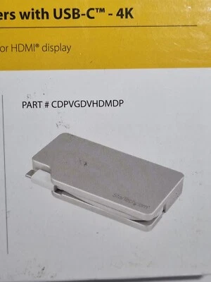 STARTECH 4-in-1 A/V Travel Adapter - USB-C - Ultra HD 4K Part # CDPVGDVHDMDP - Image 1 of 3