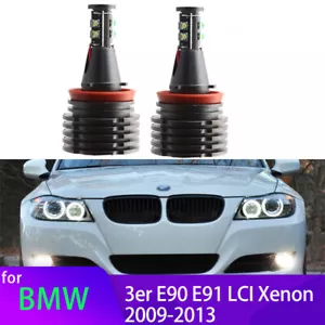 2x LED Angel Eyes Marker Lights Bulbs For BMW 3 Series E90 E91 LCI Xenon 2009-13 - Picture 1 of 12
