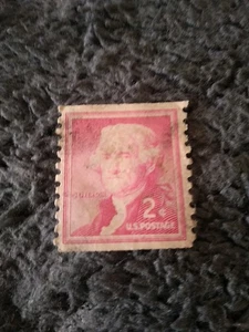🔥  Thomas Jefferson 2 cent Antique Postage Stamp Red Used - Picture 1 of 5
