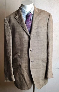 Vintage Polo By Ralph Lauren Men Sport Coat  42 R Beige Flax Blazer Italy  - Picture 1 of 19