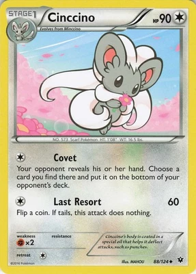 Cinccino 88/124 XY - Fates Collide Uncommon Normal MP Pokémon TCG - Image 1 of 2