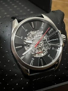 Reloj automático DIESEL DZ1966 esfera negra correa de cuero acero inoxidable - Imagen 1 de 8