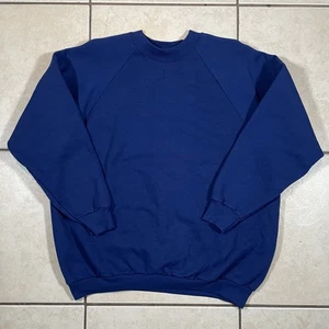 Fruit Of The Loom Vintage USA 50/50 Casual Wear XL Blue Sweatshirt 90s Y2K - Picture 1 of 7
