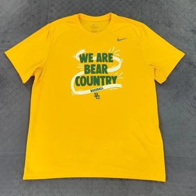 Baylor Bears Baseball Shirt We Are Bear Country Yellow Short Sleeve Men XL - Image 1 of 4