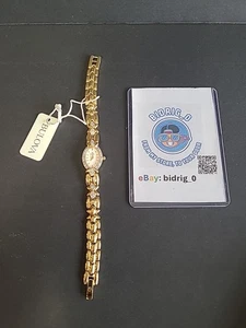 Bulova Diamonds 98R34 Women's Gold Tone Oval Analog Stainless Steel Watch - Picture 1 of 10