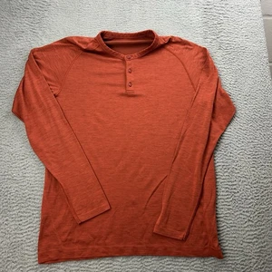 Lululemon Shirt Erwachsene Large Orange Metal Vent Tech Henley Langarm Herren L - Bild 1 von 7