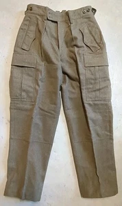 Pantaloni da campo militari vintage Laule Murg Germania Ovest Bundeswehr esercito lana verde 30x30 - Foto 1 di 12