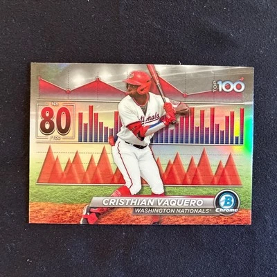 Cristhian Vaquero 2024 Bowman Chrome Top 100 #BTP-80 Washington Nationals - Image 1 of 4