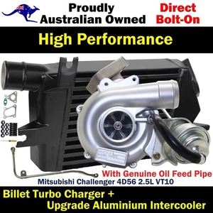 Billet Turbo Charger+Intercooler+Oil Feed Pipe For Mitsubishi Challenger 2.5L - Picture 1 of 11