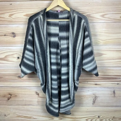 Cárdigan Suéter Calypso St Barth Cocoon Para Mujer 0 Pequeño Tejido Grueso Gris Rayas Foto 1 de 4