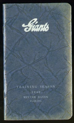 1940 New York Giants Traning Season Schedule Roster Media Guide *WP1093 - Image 1 of 2