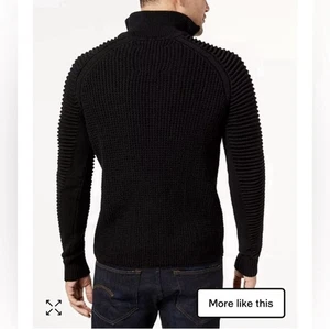 G-Star Raw Suzaki 1/2 Zip Knitted Sweater Men Size Large Black - Picture 1 of 6