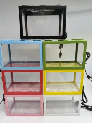 Aquarium For Bettas, Desktop Fish Tank, Betta Tank, Mini LED light gravel Plant - image 1 of 4