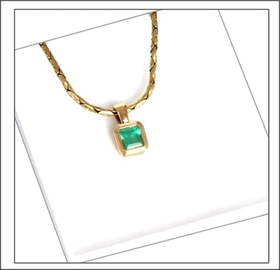 Mystischer Smaragd -  Anhänger Gelbgold - Zeitloser Klassiker von Greenfire - Bild 1 von 4