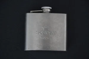 SOBIESKI VODKA STAINLESS STEEL 5 OZ FLASK - Picture 1 of 4