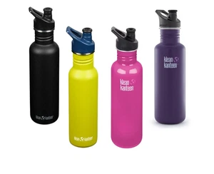 Klean Kanteen Classic 800ml/27oz Flask with Sports Cap - Picture 1 of 9