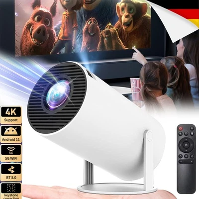 Proiettore Proiettore 4K UHD WiFi Bluetooth Smart Home Theater Mini Portatile Bianco IT - Immagine 1 di 4