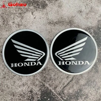 Par de carenado negro 6 cm guardabarros tanque insignia emblema L/R para CB CBR CBF CL CM PCX NT Foto 1 de 3