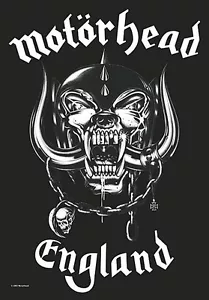More details for motorhead england large fabric poster / flag   1100mm x 750mm (hr)  