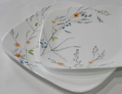 ❤ New CORELLE Square ADLYN *Choose: DINNER or LUNCH PLATE Watercolor Floral - Image 1 of 4