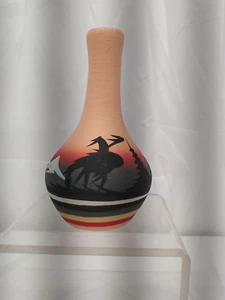 Native American Hand Painted Pottery Vase Small Size 4.5” Tall - Picture 1 of 4