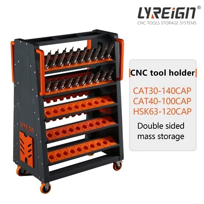 LYREIGN CAT40 Heavy Duty CNC Tool Holder Tool Capacity 40 Tapered Trolley Capacity 100
