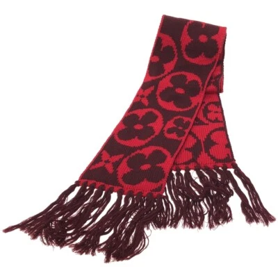 Louis Vuitton Bufanda con flecos Rojo Escharpe Gran Piso Lana M72430 Para hombres Usado Foto 1 de 4