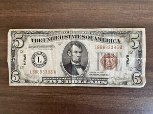 Hawaii 1934A Serial L68693396A Circulated Five $5 San Fran Federal Reserve Note - Picture 1 of 2
