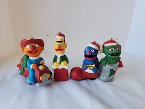 Sesame Street Vintage Set Of 4 Christmas Ornaments 1990s Jim Henson Collection - Picture 1 of 3