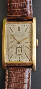 Vintage 14K Solid Gold Curved Hand Wind Automatic Longines Men's Watch - Picture 1 of 9