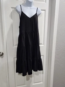 Women Boho Spaghetti Strap V Neck Backless Mini Dress Three Tiered Tie Back Cami - Picture 1 of 4