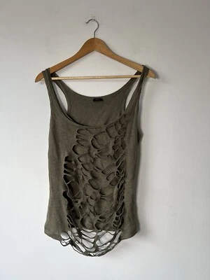 Joseph Khaki Grunge Top Mediano Lino Rock Festival de Verano Vacaciones Declaración  Foto 1 de 4