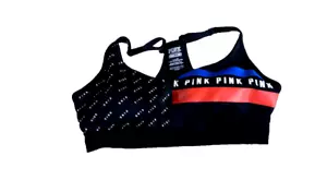 PINK Victoria's Secret Sport BH Ultimate Schwarz LOGO Racerback LARGE - Bild 1 von 13