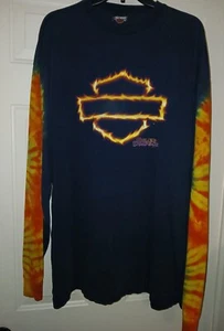 Camiseta Tie Dye Para Hombre 2X De Colección Harley Davidson Manga Larga - Imagen 1 de 9