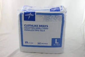 Medline MSC100LG Clothlike Briefs Underwear 25 Package Disposable Adult L Large - Picture 1 of 6