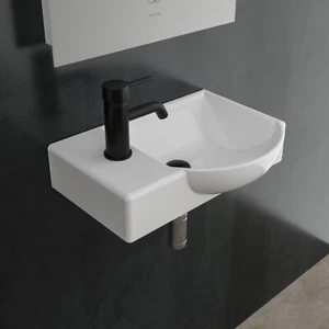 Alpenberger Waschbecken Keramik Handwaschbecken Möbelwaschtisch Weiß Gäste WC - Bild 1 von 6