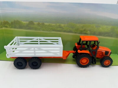 Tractor y remolque de granja Kubota M5-1111 naranja escala G de New Ray Toys 1:32 Foto 1 de 4