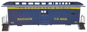 N Roundhouse 8564 34' Overton Chesapeake & Ohio Baggage Kit #619 w/mtl whls NIB - Picture 1 of 2