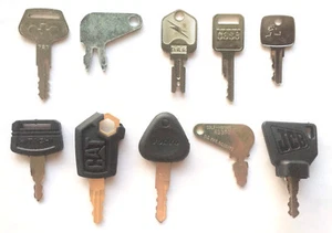 Heavy Equipment Key Set 10pc Case CAT JD JCB Komatsu Hitachi Volvo - OEM Logo - Picture 1 of 12