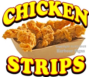 Calcomanía de vinilo para camión de comida con tiras de pollo (elige tu talla) - Imagen 1 de 3